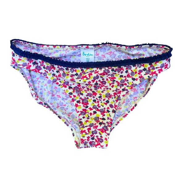 Boden Floral Ruffle Bikini Set | Sz 36B top, 8 bottoms | Blue, Purple, Yellow - Picture 9 of 12